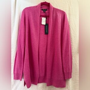 NWT Saks Fifth Avenue 100% Cashmere Pink Cardigan Sz M